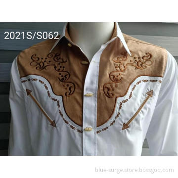 Men's White Shirts Washable Jacquard Top Clothes